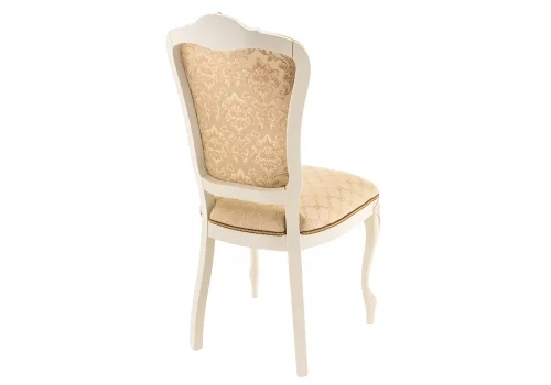 Деревянный стул Руджеро патина золото / бежевый комби 318603 Woodville, золотой/ткань, ножки/массив бука дерево/бежевый, размеры - ****500*560 фото 4