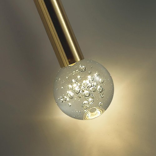 Светильник подвесной LED Fiano 4374/3LA Odeon Light чёрный на 1 лампу, основание золотое в стиле хай-тек трубочки фото 4