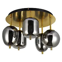 Светильник потолочный Freddie A2231PL-5PB Arte Lamp чёрный 5 ламп, основание медь в стиле современный 