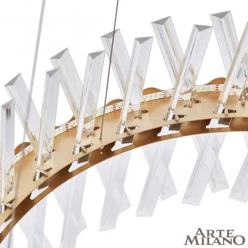 Люстра подвесная LED с пультом AM-Venezia 311096/D600 BS Arte Milano прозрачная на 1 лампу, основание латунь в стиле современный кольца с пультом фото 8