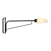 Бра с выключателем в розетку Carter LSP-8864 Lussole белый 1 лампа, основание чёрное в стиле современный лофт винтаж в розетку