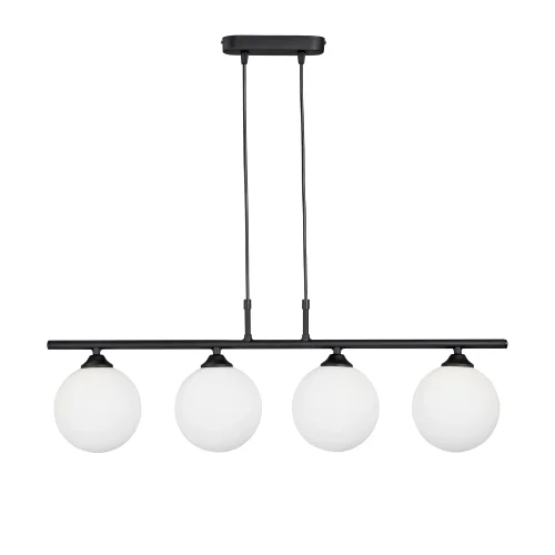 Светильник подвесной V4980-1/4S Vitaluce белый 4 лампы, основание чёрное в стиле арт-деко шар фото 4