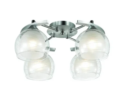 Люстра потолочная Saragossa OML-28303-04 Omnilux белая на 4 лампы, основание хром в стиле современный 