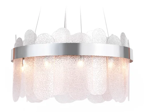 Люстра подвесная Traditional TR5330 Ambrella light прозрачная на 10 ламп, основание хром в стиле классический 