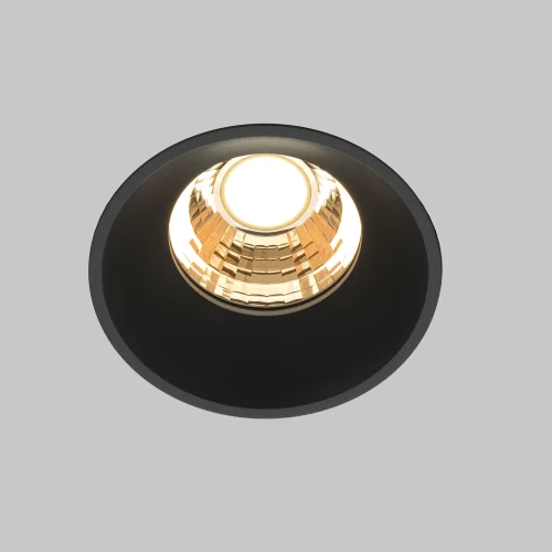 Светильник точечный LED Round DL058-7W2.7K-TRS-B Maytoni чёрный на 1 лампу, основание чёрное в стиле современный хай-тек круглый для затирки фото 2