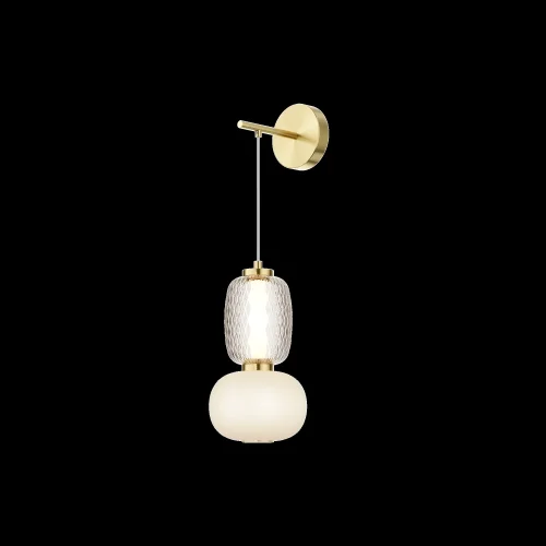 Бра LED Pattern MOD267WL-L18G3K Maytoni белый прозрачный на 1 лампу, основание золотое в стиле современный арт-деко фото 9