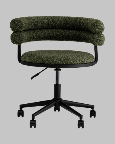Стул офисный Ponty, зелёный, чёрные ножки УТ000040477 Stool Group, зелёный/букле, ножки/пластик/чёрный, размеры - 670*750***700*610 фото 2