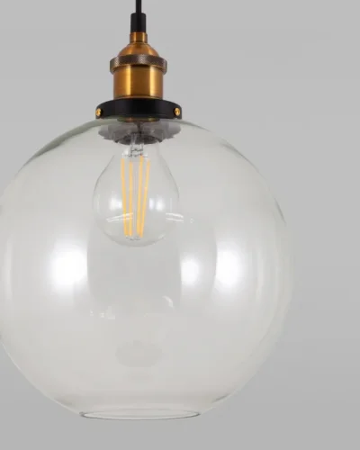 Светильник подвесной Single V10542-1P Moderli прозрачный 1 лампа, основание чёрное в стиле современный  фото 2