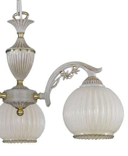 Люстра подвесная L 9670/3 Reccagni Angelo белая на 3 лампы, основание белое в стиле классический  фото 2