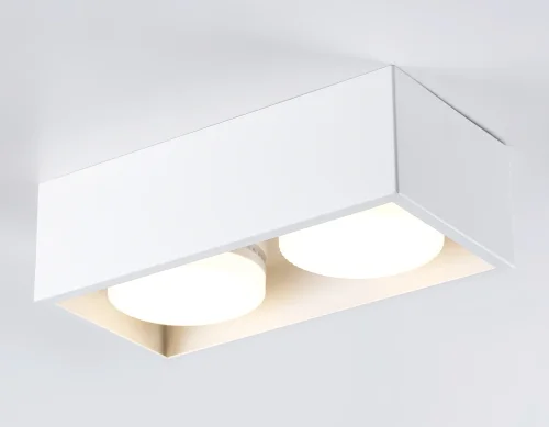 Светильник накладной TN70828 Ambrella light белый 2 лампы, основание белое в стиле современный хай-тек квадратный фото 2