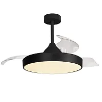 Люстра c вентилятором LED Alaska 8754 Mantra чёрная на 1 лампу, основание чёрное в стиле современный с пультом