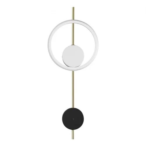 Бра LED Marque 5691/13WL Lumion белый на 1 лампа, основание чёрное в стиле хай-тек кольца
