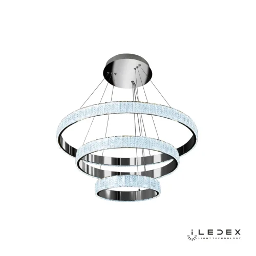Светильник подвесной LED с пультом Crystal ice MD7212-90A CR iLedex прозрачный 1 лампа, основание хром в стиле современный хай-тек с пультом кольца фото 3