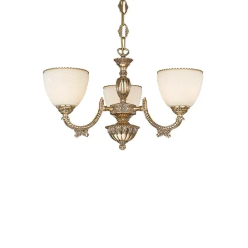 Люстра подвесная  L 7155/3 Reccagni Angelo бежевая на 3 лампы, основание золотое в стиле классический  фото 2