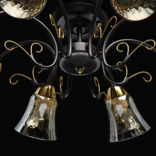 Люстра потолочная Моника 372014408 DeMarkt бежевая янтарная на 8 ламп, основание коричневое в стиле классический  фото 8
