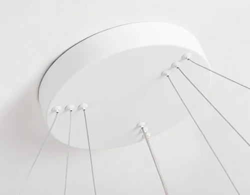 Люстра подвесная LED FL5511 Ambrella light белая на 1 лампа, основание белое в стиле современный хай-тек кольца фото 7