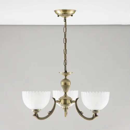 Люстра подвесная Севилья CL414133 Citilux белая на 3 лампы, основание бронзовое в стиле классический  фото 3