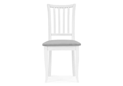 Деревянный стул Фрезино серый велюр / белый 515972 Woodville, серый/велюр, ножки/массив бука/белый, размеры - ****400*500 фото 2
