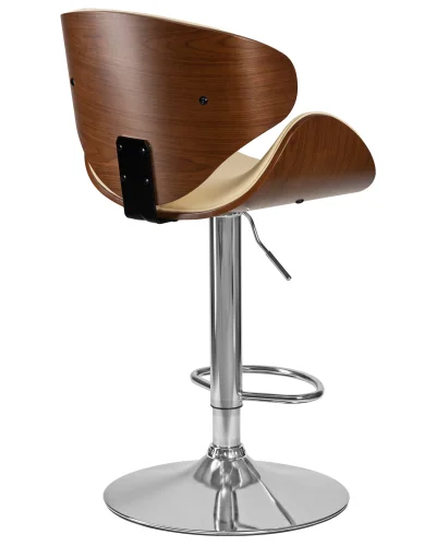 Стул барный набор 2 шт. SET-2 4905-LMZ KARTER, цвет сиденья кремовый, цвет каркаса сиденья коричневое дерево, цвет основания хром Dobrin, /экокожа, ножки/металл/хром, размеры - 920*1120***520* фото 5 Стул барный набор 2 шт. SET-2 4905-LMZ KARTER, цвет сиденья кремовый, цвет каркаса сиденья коричневое дерево, цвет основания хром Dobrin, /экокожа, ножки/металл/хром, размеры - 920*1120***520* фото 5