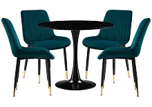 Обеденная группа Араму green / black / gold 528370 Woodville на 1 , основание в стиле современный 