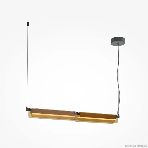 Светильник подвесной LED Flat MOD296PL-L20BC3K Maytoni коричневый на 1 лампу, основание чёрное в стиле современный хай-тек линейный