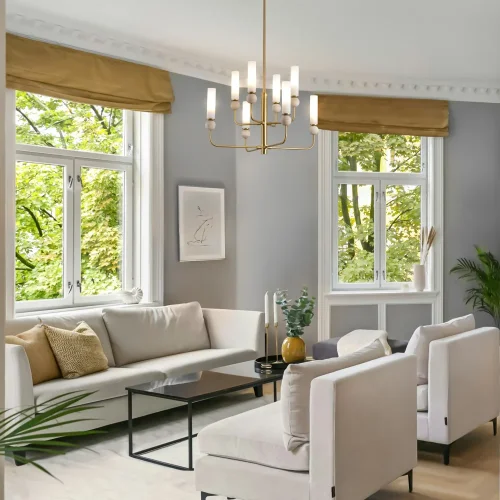 Бра Sunspot FR5482WL-01BS Freya белый на 1 лампу, основание латунь в стиле современный фото 2 Бра Sunspot FR5482WL-01BS Freya белый на 1 лампу, основание латунь в стиле современный фото 2