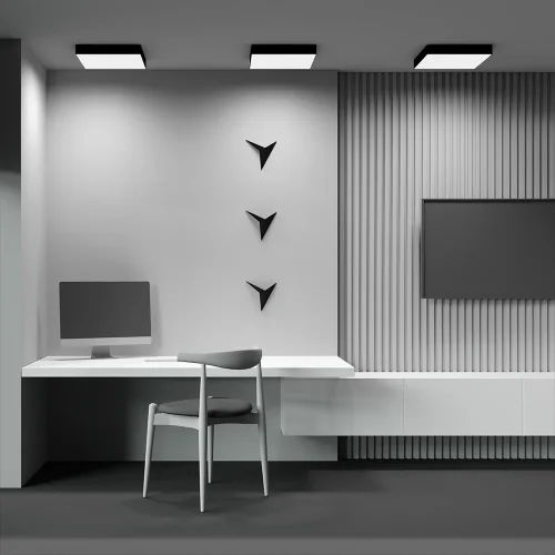 Светильник потолочный LED Zon C032CL-45W3K-SQ-B Maytoni белый на 1 лампу, основание чёрное в стиле современный фото 8