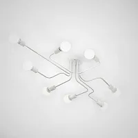 Люстра на штанге SCHEME WHITE 102026-26 ImperiumLoft белая на 8 ламп, основание белое в стиле современный 