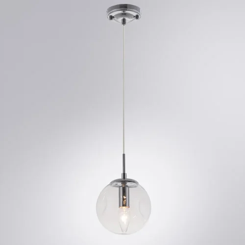 Светильник подвесной Tureis A9915SP-1CC Arte Lamp прозрачный 1 лампа, основание хром в стиле современный шар фото 2