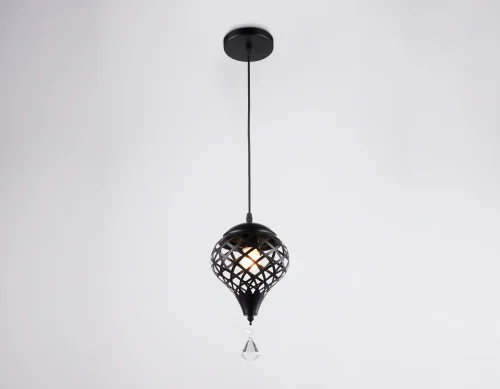 Светильник подвесной TR8442 Ambrella light чёрный 1 лампа, основание чёрное в стиле восточный кантри прованс  фото 3