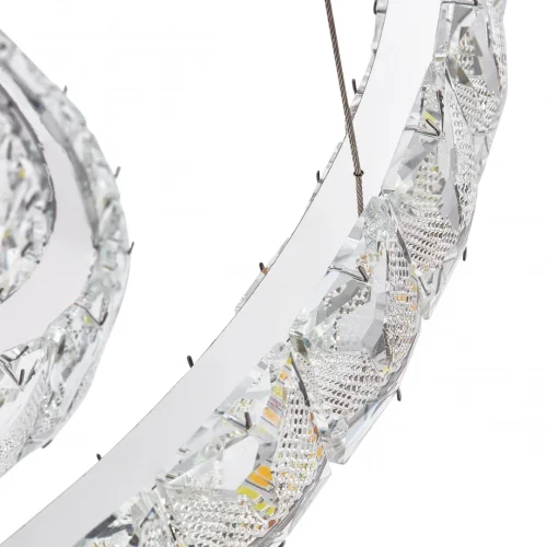 Люстра подвесная LED с пультом AM-Venezia 311311/D800-D600 NI Arte Milano прозрачная на 1 лампу, основание никель в стиле современный кольца с пультом фото 13
