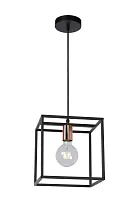 Светильник подвесной лофт ARTHUR 08424/01/30 Lucide чёрный 1 лампа, основание чёрное в стиле лофт куб