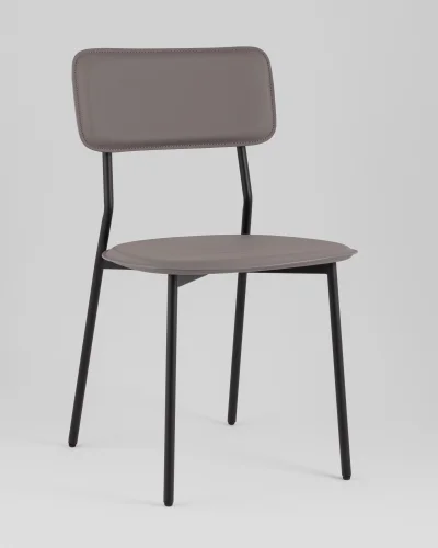 Стул обеденный Mikkie, серый УТ000039229 Stool Group, серый/экокожа, ножки/металл/чёрный, размеры - *****