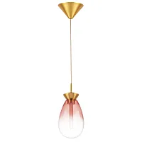 Светильник подвесной LED Colore 805112 Lightstar прозрачный розовый 1 лампа, основание золотое в стиле арт-деко 