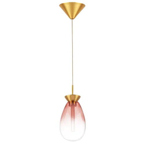 Светильник подвесной LED Colore 805112 Lightstar розовый прозрачный 1 лампа, основание золотое в стиле арт-деко 