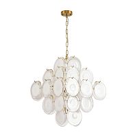 Люстра подвесная Chipsy 8320/8 Lumion белая на 8 ламп, основание латунь в стиле современный классический Люстра подвесная Chipsy 8320/8 Lumion белая на 8 ламп, основание латунь в стиле современный классический