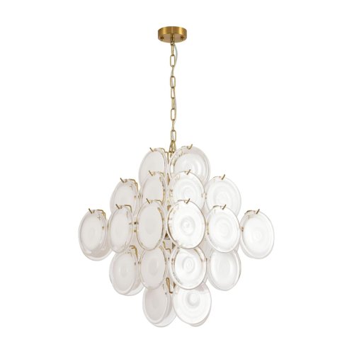 Люстра подвесная Chipsy 8320/8 Lumion белая на 8 ламп, основание латунь в стиле современный классический 