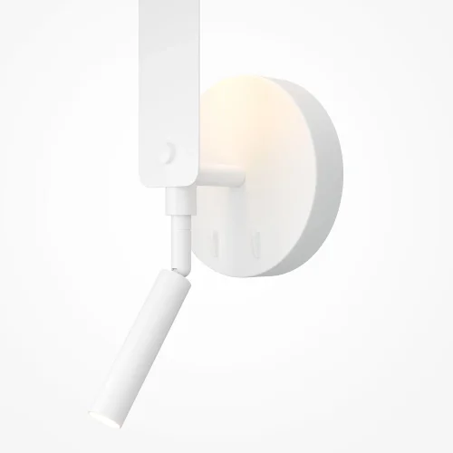 Бра с выключателем LED Combo MOD214WL-L8W3K Maytoni белый на 1 лампу, основание белое в стиле современный минимализм для чтения отражённый свет фото 6