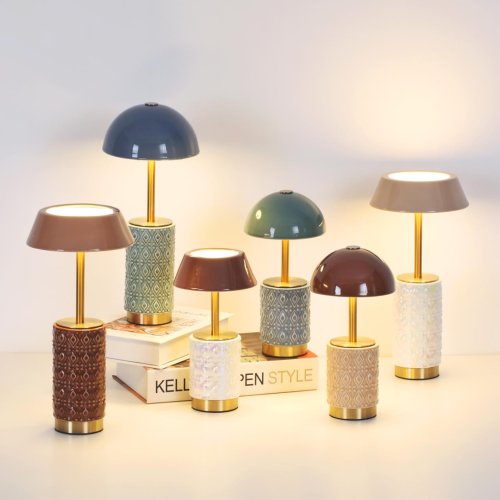 Настольная лампа LED Lulu 5453/8TLA Odeon Light бежевая на 1 лампу, основание латунь коричневое керамика металл в стиле классический современный аккумулятор фото 3 Настольная лампа LED Lulu 5453/8TLA Odeon Light бежевая на 1 лампу, основание латунь коричневое керамика металл в стиле классический современный аккумулятор фото 3