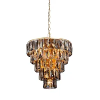 Люстра подвесная V5276-8/20+1 Vitaluce чёрная серая на 21 лампа, основание золотое в стиле современный классический 