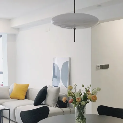 Светильник подвесной LAKIN black D30 189884-23 ImperiumLoft белый на 6 ламп, основание чёрное в стиле современный фото 8