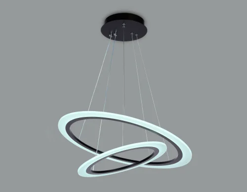 Светильник подвесной LED с пультом FA4357 Ambrella light белый чёрный 1 лампа, основание чёрное в стиле современный хай-тек с пультом кольца фото 4