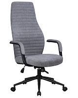 Офисное кресло для руководителей DOBRIN LOKI (серый (VRH230-03)) цвет сиденья серый (VRH230-03), цвет основания черный Dobrin, серый/текстиль, ножки/металл/, размеры - 1175*1260****