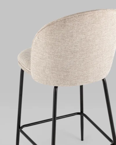 Стул полубарный Echo, бежевый УТ000038595 Stool Group, бежевый/шенилл, ножки/металл/чёрный, размеры - ***** фото 6