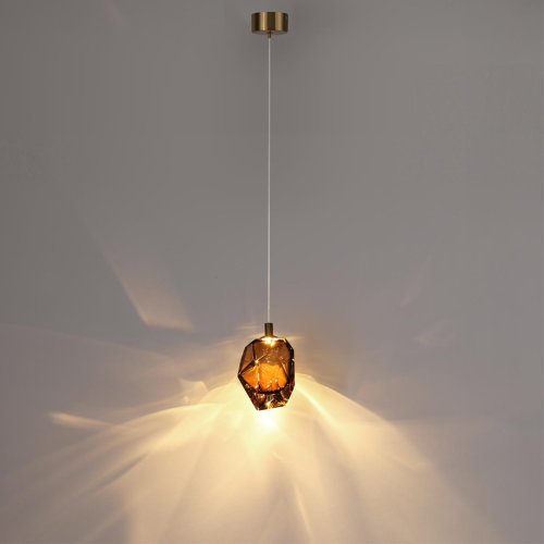 Светильник подвесной LED Gemme 7112/4LB Odeon Light коричневый на 1 лампу, основание бронзовое в стиле современный классический выдувное фото 5