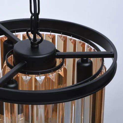 Светильник подвесной Гослар 498015203 MW-Light прозрачный янтарный 3 лампы, основание чёрное в стиле современный  фото 8