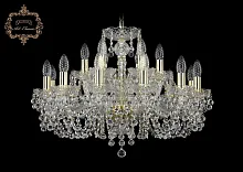 Люстра подвесная хрустальная 11.26.12+6.220.Gd.B Bohemia Art Classic прозрачная на 18 ламп, основание золотое в стиле классика 