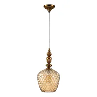Светильник подвесной Annata V000129 Indigo янтарный 1 лампа, основание латунь в стиле классический выдувное