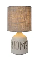 Настольная лампа COSBY 47503/81/36 Lucide серая 1 лампа, основание серое керамика в стиле кантри 