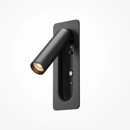 Бра с выключателем LED MOD495WL-L3B3K Axiom Maytoni чёрный на 1 лампу, основание чёрное в стиле современный хай-тек встраиваемый для чтения usb фото 4